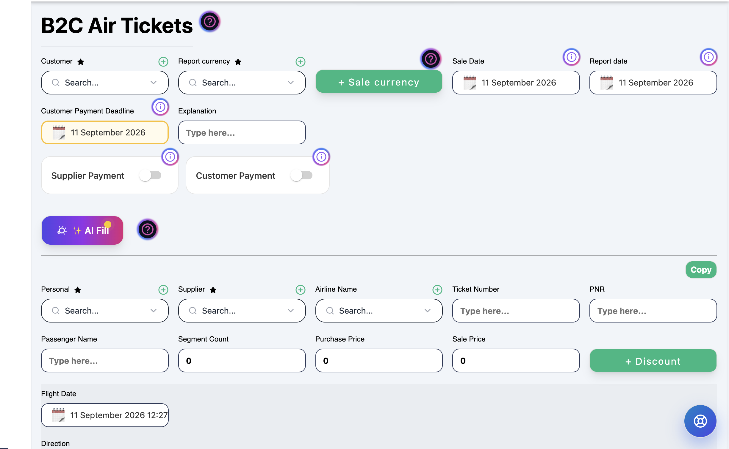 B2C Flugtickets